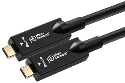 NexaCore Cavo USB-C a USB-C Attivo 7,5 m, USB 3.2 Gen 2, 10 Gbps, Video 4K, Fibra Ottica Ibrida, Nero