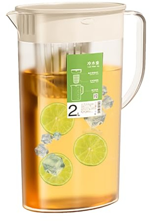 Infuser Pitcher,2L Iced Tea Pitcher With Lid And Infuser -7.48x3.94x10.24 Inches Beverage Serveware, Cold WaterPitcher, Drink Dispenser For Iced Tea, Fruit Infused Water And Juice