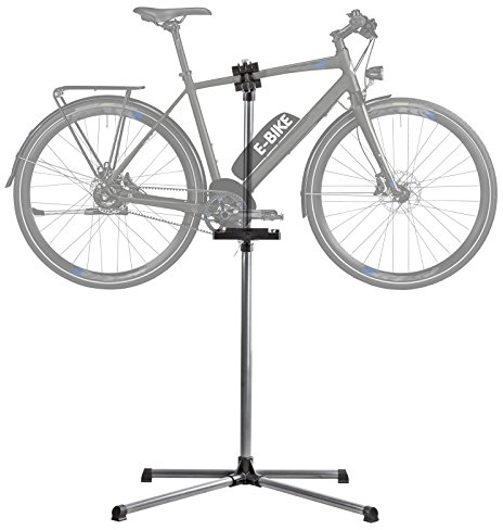 DEMA Fahrrad Montageständer 360°, Radständer, höhenverstellbar, drehbar, klappbar, gummierte Haltekralle, Werkzeugablage, stabil, für Reparatur, Wartung, Oversize-Rahmen, platzsparend zerlegbar