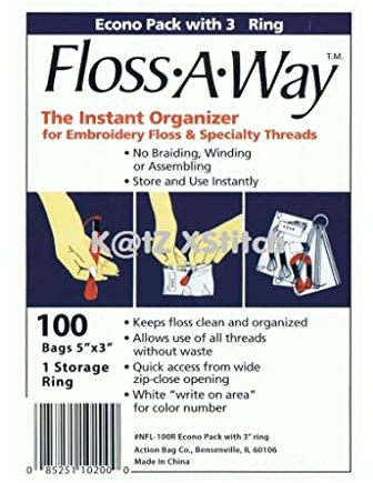 ACTION BAG Floss-A-Way Organizer, 3 by 5-Inch, 100-Pack