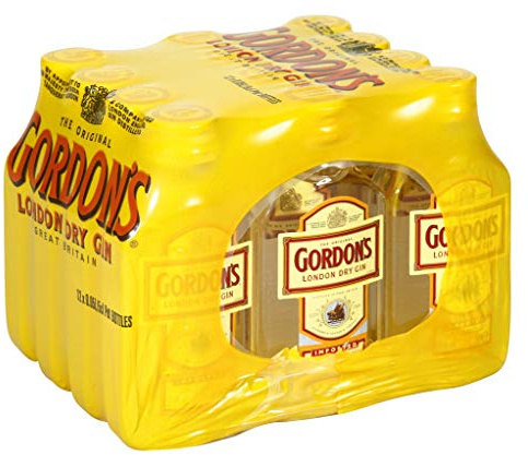 Pack 12 botellitas ginebra Gordon's 50ml Miniatures