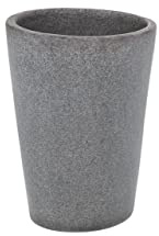 WENKO Zahnputzbecher Pebble Stone, Zahnbürstenhalter in Steinoptik, natürlicher Look, aus hochwertigem Kunststein gefertigt, Ø 8 x 9,8 cm, Grau