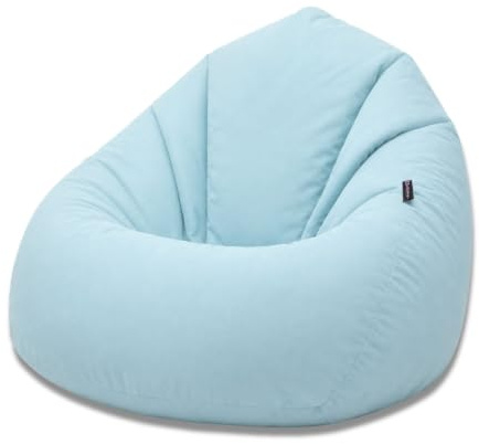 BuBiBag Sitzsack XXL Bodenkissen für Erwachsene & Kinder - Geeignet für Gaming oder Entspannen - Indoor wie Outdoor da er Wasserfest ist - mit EPS Perlen (Hellblau, XXL)