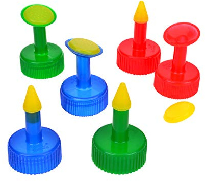 TankerStreet 6 Stück Kappen für Kunststoff-Flaschen zur Bewässerung von Bewässerung für den Garten, Spikes, Setzling-Flasche, Top Waterers de PVC, Sprinkler für 28 mm, Trinkflaschen, Samen