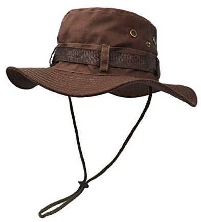 UltraKey Sonnenschutzhut mit breiter Krempe, doppelschichtig, klassischer US Kampfsport Stil Buschsch-Dschungel-Sonnenschutz für Angeln, Jagd, Camping Braun