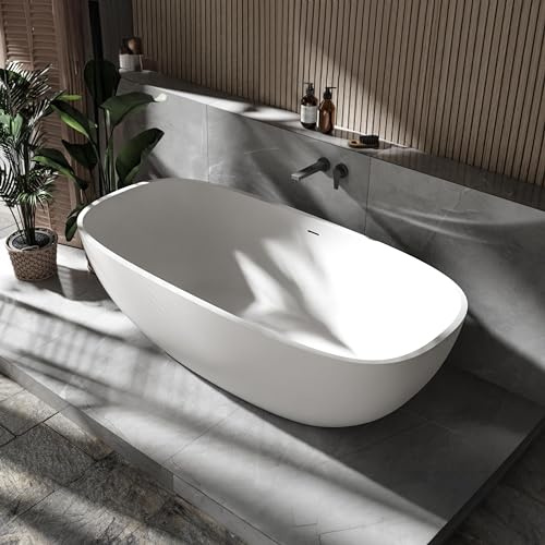 Bernstein freistehende Badewanne Ocean Stone Mineralguss 180 cm matt