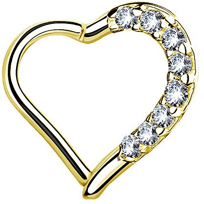 Piercingfaktor Wunderschönes Herz Ohr Kristall Piercing Knorpel Helix Ring Scharnier Clicker