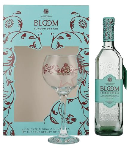 Bloom London Dry Gin mit Glas 40,00% 0,70 lt.
