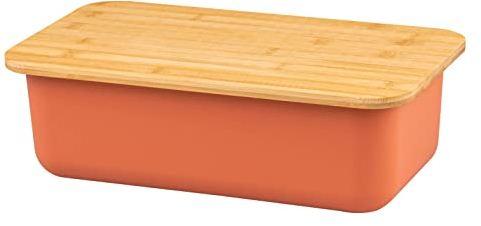 bremermann Boîte à pain avec couvercle en bambou et planche à découper (marron)