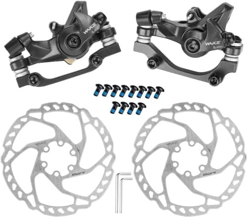 Mechanisches Scheibenbremsen-Set für Fahrräder, Bremsscheiben vorne und hinten aus Aluminium, 160 mm Bremsscheiben für Mountainbike, Rennrad, Fahrrad mit festem Gang, MTB, BMX
