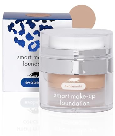 EVOBEAUTÉ evovisage Smart Make-up Foundation « dark » 15 ml I Fond de teint fluide pour un teint éclatant I Base longue tenue