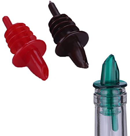 Liquor Spirits Pourer, 4PCS 7mm Rubber Red Wine Decanter, Random Color Wine Bottle Pourer, Bottle Stopper for Pours Liquid, Olive Oil, Wine, Vinegar (Random Color)