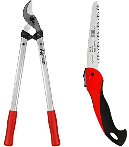 FELCO 211-60 Cesoie (60 cm) & 600 Sega Pieghevole - Testa di Taglio a Strappo, Forbici ø 35 mm, Lama 16 cm, ø 50 mm, Lunghezza 350 mm