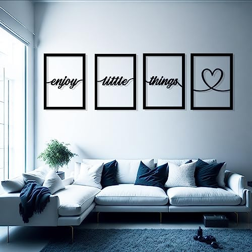 DIGIDU | Cuadro 4 Paneles Decorativos para Pared, Decoracion Hogar, Cuadros Decoracion Salon Modernos, Cuadro Habitacion, Decoracion Pared, (4 Paneles, Enjoy)