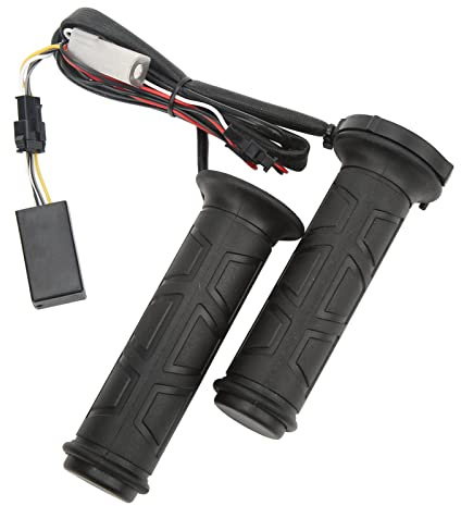 Tissting Motorcycle Heated Hand Grips 12V 15-35W 22mm (7/8in) 4 Gear Adjustable Warmers - Universal Black Non-Slip Handlebar Grips for Motorbike ATV, Fast Heating, Comfortable Driving in Cold Weather