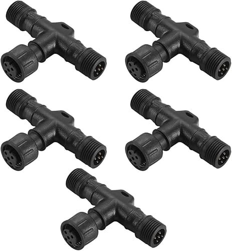 5pcs étanche 5Pin T connecteur IP67 étanche pour éclairage monté au sol RGBWW LED