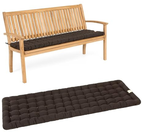 HAVE A SEAT Living - Gartenbank Auflage, Bequemes Sitzbank Polster - Orthopädisches Bank Sitzkissen, Waschbar bis 95°C, Made in Germany (Braun, 120x48 cm - 1x)