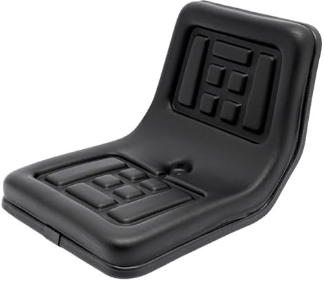 Universal Tractor Seat Black Dumper Mower Replacement Part Accessories Suspension f/ Lawn Utility PU Compact/DUMPER/DIGGER/ROLLER/TRACTOR/LOADER Low Back
