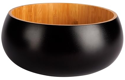 Cosy & Trendy Black&Wood Saladier en Bambou- D19,5Xh8Cm
