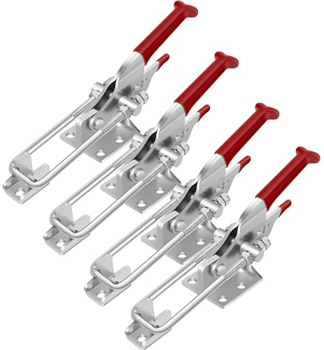 4 Pack Toggle Latch Clamp, Heavy Duty Latches, 2000Lbs Holding Capacity Adjustable Latch Lock, Smoker Clamps Latch for Industrial EquiIpment,Tire Carrier,Boxcar,Smoker Lid