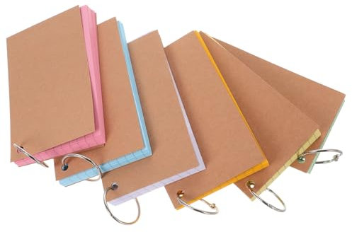 NUOBESTY Karteikarten Ringen Karteikarten in Ordner Kartenbox Lernkartenhalter Papiere Für Studium Und Bürogebrauch