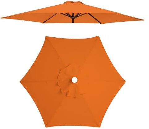 Sonnenschirm Ersatzbezug für Gartenschirm 8 Streben Terrassenschirm Bespannung Marktschirm Ersatz-Überdachung, Sonnenschirm Ersatzteile für Hinterhof Pool(Orange,3.0m//9.84ft)
