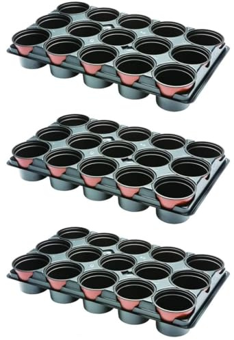 Muddy Hands Pack of 3 - Professional Garden Shuttle Tray with 15 × 10.5cm Pots – Seed Starting, Seedling Propagation & Plant Cuttings for Greenhouse & Home Growing