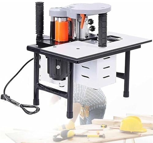 YMAOMAO Encoladora de Cantos portátil, máquina encoladora de Cantos, encoladora de Cantos de PVC con encolado de Doble Cara para carpintería, Altura de 7-60 mm, Juego de encoladora de Cantos,White