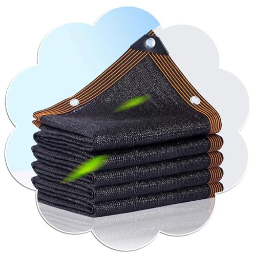 Telo ombreggiante nero, 6 x 10 m, 80% protezione UV, traspirante, isolamento termico, ideale per giardino, patio, serra, pergola, parasole, baldacchino.