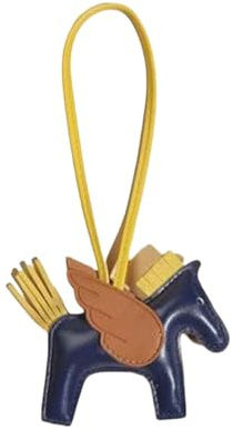 Rockreyoa Cartoon-Pferde-Anhänger Autoschlüsselanhänger Ledertaschen-Anhänger Taschenanhänger Bag Charms Geldbörsenanhänger Keychain Cute Pony-Schlüsselanhänger für Handtasche Rucksack Blau Braun