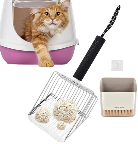 Katzenstreuschaufel Mit Halter - Katzenklo Reinigungsset | Schnelles Siebwerkzeug Zur Reinigung Für Katzen