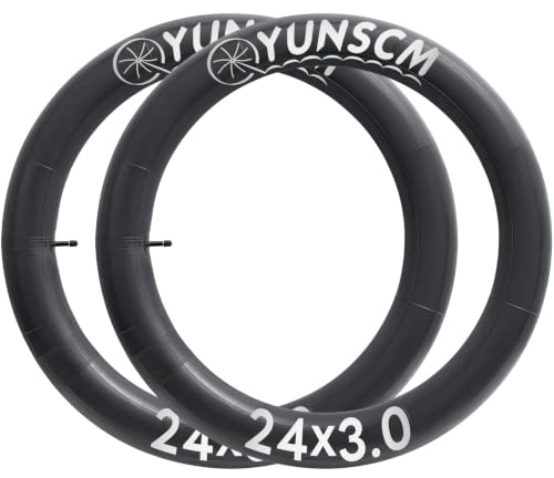 YunSCM 2PCS 24 Zoll Schlauch 24x3.0 AV32mm Valve Schrader-Ventil, kompatibel 24 Zoll Fahrradschlauch/E-Fahrrad Schlauch 24x3.0/3.5
