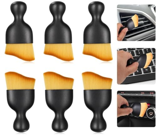 6 Stück Auto Innenreinigung Weiche Bürste, Kein Kratzer, Auto Reinigungsbürsten Stauber mit weichen Borsten, Armaturenbrett Air Outlet Gap Staub Entfernung Bürsten für Automovie