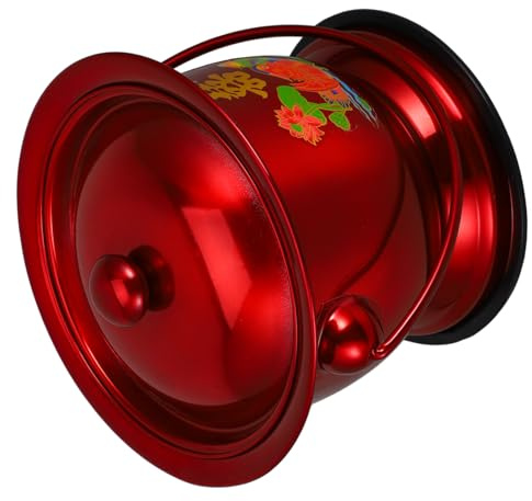 PENIKOKO Urinoir Portable En Acier Inoxydable Pour Adultes Et Femmes Enceintes, Pot De Chambre Couvercle Et Anneau Antidérapant, Seau De Toilette Épais Rouge, Usage Domestique Et Soins à Domicile