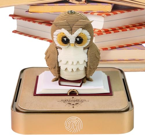 3D Calendar - Aesthetic Bookmark 2026,Paper 3D Calendar Note Pad - for Bookshelf Bedside Library Coffee Table Students Teachers Teens Kids Adults