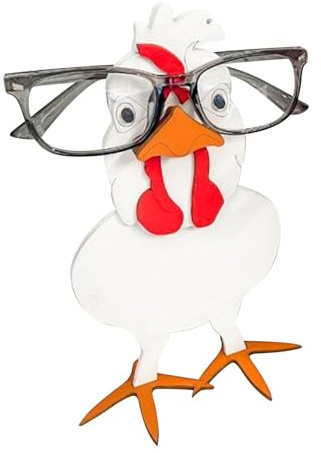 Brillenhalterung Hahn - Brillenhalter aus Holz für Huhn, Brillenablage | Dekorativer Organizer für Sonnenbrille für Büro, Haus, Schreibtisch, Tisch, , Bauernhofstil