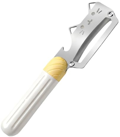 Cat Shaped Vegetable Peeler, Stainless Steel Y-Peeler with Bottle Opener, Cute Kitchen Gadget for Fruits and Vegetables