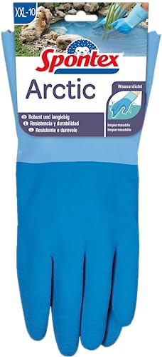 Spontex Arctic Arbeitshandschuhe, für grobe Arbeiten bei Nässe und Kälte, wasserdicht und langlebig, aus Naturlatex, Größe XXL, 1 Paar