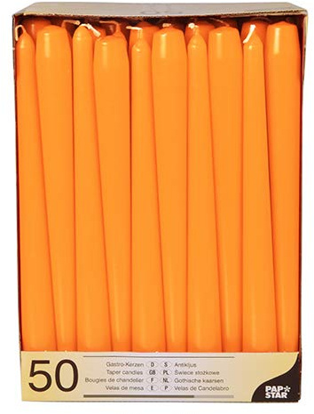 PAPSTAR 100 Leuchterkerzen Ø 2,2 cm 25 cm orange