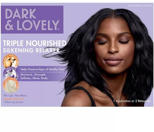 SoftSheen-Carson Dark and Lovely Triple Nourished Silkening Relaxer No-Lye Regular Strength with Shea Butter, Jojoba and Avocado Oils, Regular