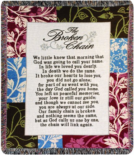 Manual Inspirational Collection 50 x 60-Inch Tapestry Throw, Broken Chain Poem