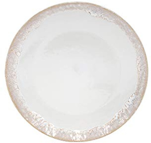 Casafina Ceramic Stoneware 11'' Dinner Plate - Taormina Collection, White | Microwave & Dishwasher Safe Dinnerware | Food Safe Glazing | Restaurant Quality Tableware