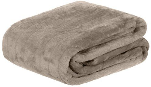 Brandsseller Felldecke Kuscheldecke Nerzfelloptik - Taupe Grau, 180 x 220