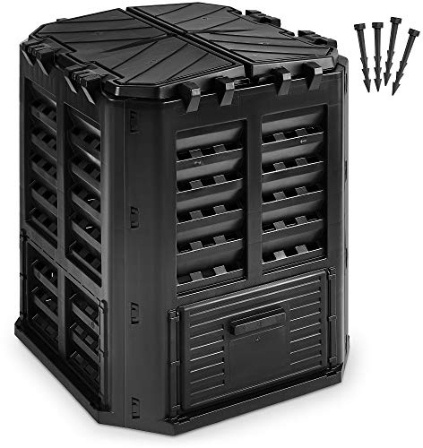 Garden Composter Bin Made from Recycled Plastic – 95 Gallons (360Liter) Large Compost Bin - Create Fertile Soil with Easy Assembly, Lightweight, Aerating Outdoor Compost Box