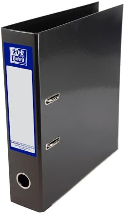 Oxford Premium A4 Lever Arch File, Charcoal Black Single Folder, Heavy Duty