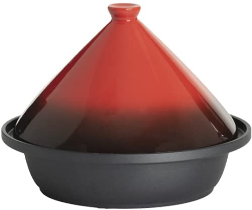 WEB2O Tajine Induction et Vitro-céramique INOX (Rouge et Noir degradé)