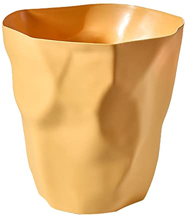 Ailler Papelera de Oficina de Plástico - Irregular Ecológica para Papel, Dormitorio - Color Amarillo