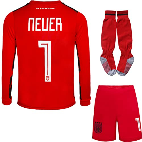 Mokiss Deutschland Neuer Kinder Torwart Trikot Fußball #1 Neu Saison Shorts Socken Torwarttrikot Langarm