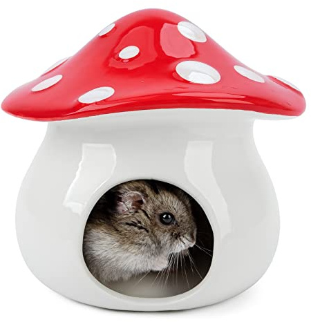 Niteangel Habitat in ceramica per criceti: - Casa rifugio per criceti nani siriani, topi, gerbilli, Lemmings o altri piccoli animali domestici di dimensioni simili a forma di fungo