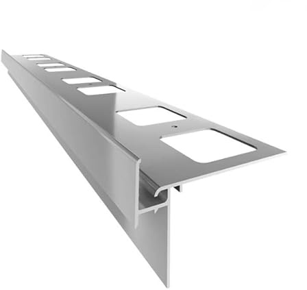 Renoplast® takfotsprofil i aluminium K35 200cm grå | Färdigställande av terrasser och balkonger | Klinkergolv på limbruk | Vattenavloppssystem vinkelprofil | Korrosionsskyddande balkongprofiler